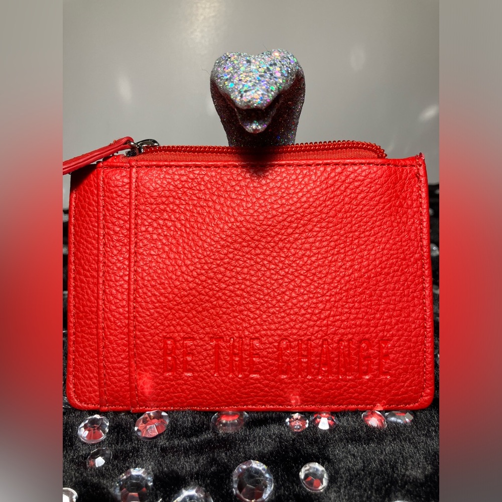 “BE THE CHANGE” Wallet / Card Holder (Red)